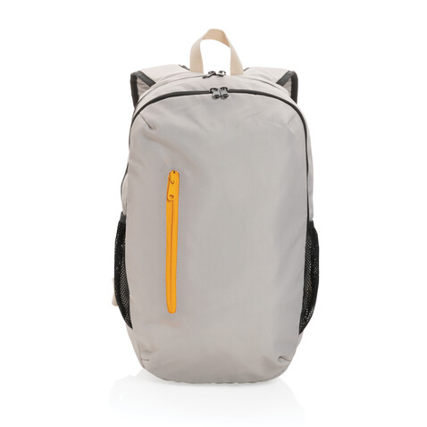 Impact AWARE™ 300D RPET Casual Rucksack weiß, orange bedrucken, Art.-Nr. P760.170 Impact AWARE™ 300D RPET Casual Rucksack weiß, orange bedrucken, Art.-Nr. P760.170
