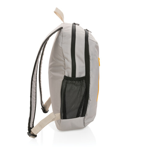 Impact AWARE™ 300D RPET Casual Rucksack weiß, orange bedrucken, Art.-Nr. P760.170 Impact AWARE™ 300D RPET Casual Rucksack weiß, orange bedrucken, Art.-Nr. P760.170