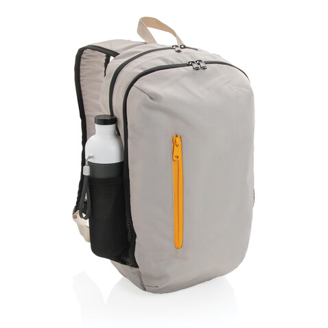 Impact AWARE™ 300D RPET Casual Rucksack weiß, orange bedrucken, Art.-Nr. P760.170 Impact AWARE™ 300D RPET Casual Rucksack weiß, orange bedrucken, Art.-Nr. P760.170
