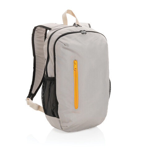 Impact AWARE™ 300D RPET Casual Rucksack weiß, orange bedrucken, Art.-Nr. P760.170 Impact AWARE™ 300D RPET Casual Rucksack weiß, orange bedrucken, Art.-Nr. P760.170