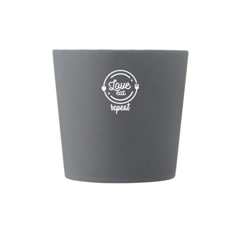 Cali 370 ml Keramiktasse mit matter Oberfläche, weiss, grau matt bedrucken, Art.-Nr. 10090001 Cali 370 ml Keramiktasse mit matter Oberfläche, weiss, grau matt bedrucken, Art.-Nr. 10090001