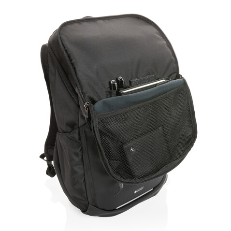Swiss Peak AWARE™ RPET 15.6" Business Rucksack schwarz bedrucken, Art.-Nr. P762.891