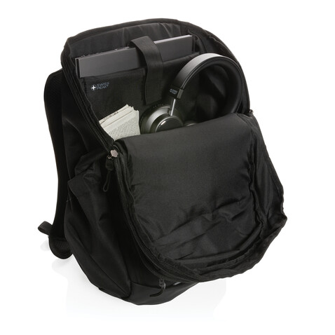 Swiss Peak AWARE™ RPET 15.6" Business Rucksack schwarz bedrucken, Art.-Nr. P762.891