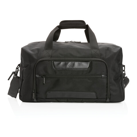 Swiss Peak AWARE™ RPET Voyager Wochenendtasche schwarz bedrucken, Art.-Nr. P707.121