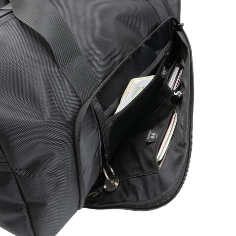 Swiss Peak AWARE™ RPET Voyager Wochenendtasche schwarz bedrucken, Art.-Nr. P707.121