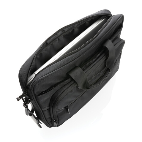 Swiss Peak AWARE™ RPET Voyager 15.6" Laptop-Tasche schwarz bedrucken, Art.-Nr. P732.101 Swiss Peak AWARE™ RPET Voyager 15.6" Laptop-Tasche schwarz bedrucken, Art.-Nr. P732.101