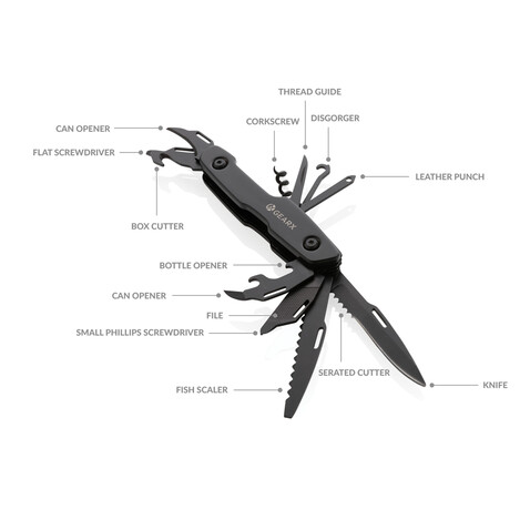 Gear X Multifunktions-Messer schwarz bedrucken, Art.-Nr. P221.221 Gear X Multifunktions-Messer schwarz bedrucken, Art.-Nr. P221.221