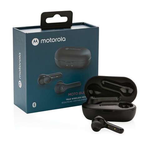 Motorola IPX5 TWS MOTO Buds 85 schwarz bedrucken, Art.-Nr. P329.501