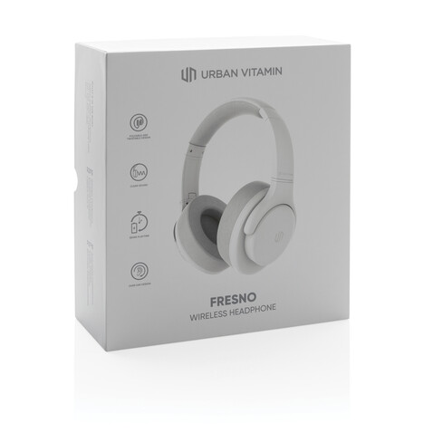 Urban Vitamin Fresno Wireless Kopfhörer weiß bedrucken, Art.-Nr. P329.753 Urban Vitamin Fresno Wireless Kopfhörer weiß bedrucken, Art.-Nr. P329.753