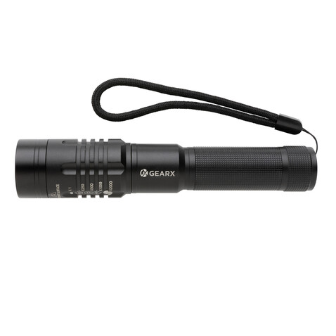 Gear X wiederaufladbare USB Taschenlampe schwarz bedrucken, Art.-Nr. P513.851 Gear X wiederaufladbare USB Taschenlampe schwarz bedrucken, Art.-Nr. P513.851