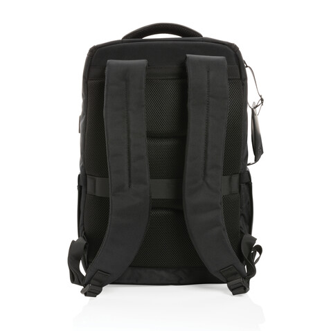 Swiss Peak AWARE™ RPET Voyager 15.6" Laptop Rucksack schwarz bedrucken, Art.-Nr. P762.881 Swiss Peak AWARE™ RPET Voyager 15.6" Laptop Rucksack schwarz bedrucken, Art.-Nr. P762.881