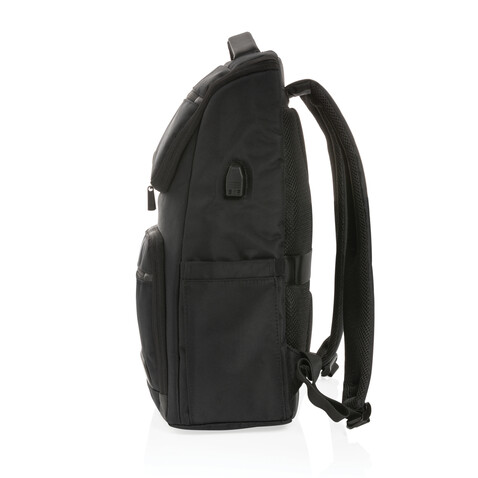 Swiss Peak AWARE™ RPET Voyager 15.6" Laptop Rucksack schwarz bedrucken, Art.-Nr. P762.881 Swiss Peak AWARE™ RPET Voyager 15.6" Laptop Rucksack schwarz bedrucken, Art.-Nr. P762.881