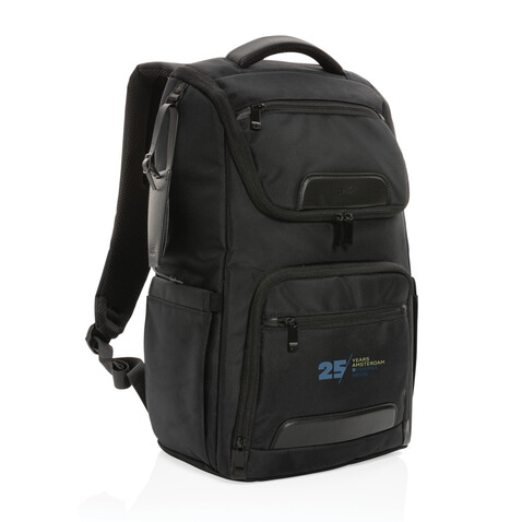 Swiss Peak AWARE™ RPET Voyager 15.6" Laptop Rucksack schwarz bedrucken, Art.-Nr. P762.881 Swiss Peak AWARE™ RPET Voyager 15.6" Laptop Rucksack schwarz bedrucken, Art.-Nr. P762.881