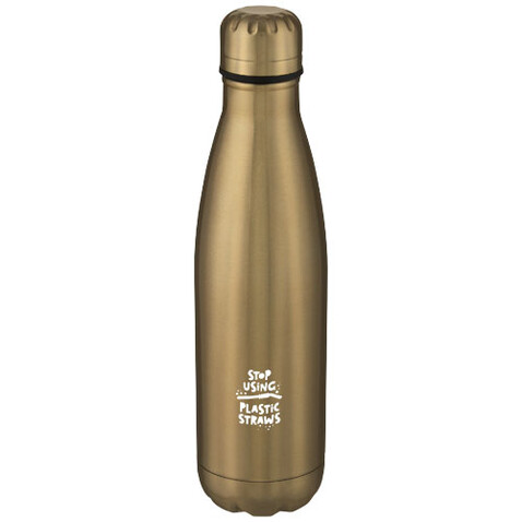 Cove 500 ml vakuumisolierte Edelstahlflasche, gold bedrucken, Art.-Nr. 10067114