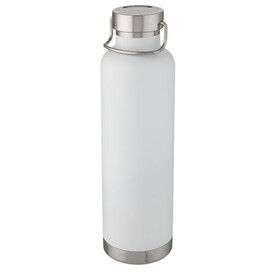 Thor 1 l Kupfer-Vakuum Isoliersportflasche, weiss bedrucken, Art.-Nr. 10067301