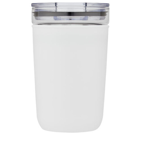 Bello 420 ml Glasbecher mit Außenwand aus recyceltem Kunststoff, weiss bedrucken, Art.-Nr. 10067501