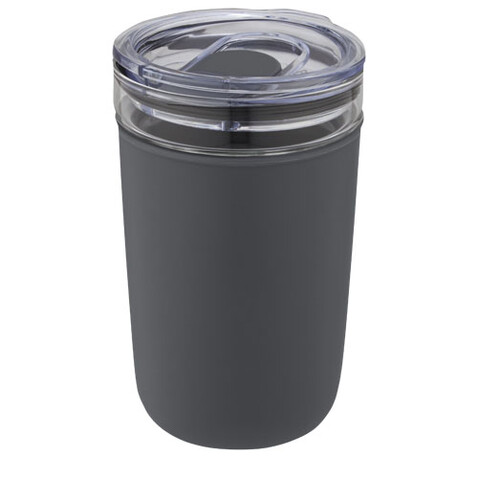 Bello 420 ml Glasbecher mit Außenwand aus recyceltem Kunststoff, grau bedrucken, Art.-Nr. 10067582 Bello 420 ml Glasbecher mit Außenwand aus recyceltem Kunststoff, grau bedrucken, Art.-Nr. 10067582