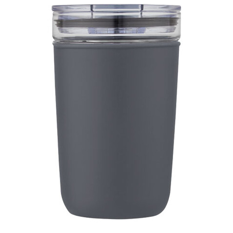 Bello 420 ml Glasbecher mit Außenwand aus recyceltem Kunststoff, grau bedrucken, Art.-Nr. 10067582 Bello 420 ml Glasbecher mit Außenwand aus recyceltem Kunststoff, grau bedrucken, Art.-Nr. 10067582