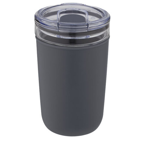 Bello 420 ml Glasbecher mit Außenwand aus recyceltem Kunststoff, grau bedrucken, Art.-Nr. 10067582 Bello 420 ml Glasbecher mit Außenwand aus recyceltem Kunststoff, grau bedrucken, Art.-Nr. 10067582