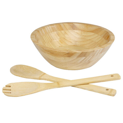 Argulls Salatschüssel und -besteck aus Bambus, natural bedrucken, Art.-Nr. 11326806 Argulls Salatschüssel und -besteck aus Bambus, natural bedrucken, Art.-Nr. 11326806