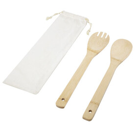 Endiv Salatbesteck aus Bambus, natural bedrucken, Art.-Nr. 11326906