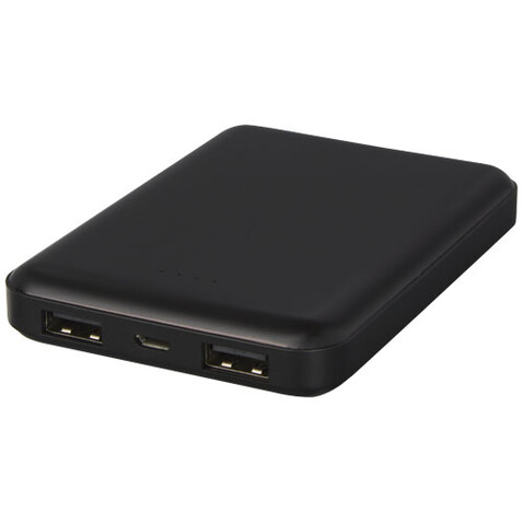 Gleam 5000 mAh ultraflache, Leuchtlogo Powerbank, schwarz bedrucken, Art.-Nr. 12420890