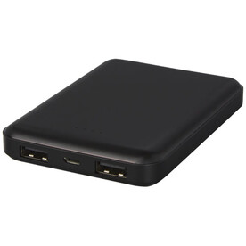 Gleam 5000 mAh ultraflache, Leuchtlogo Powerbank, schwarz bedrucken, Art.-Nr. 12420890