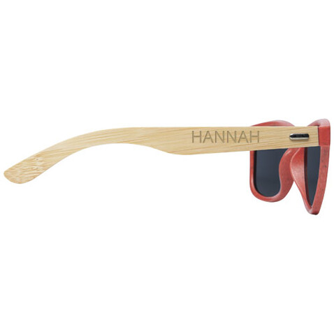 Sun Ray Bambus Sonnenbrille, rot bedrucken, Art.-Nr. 12700521