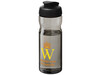 H2O Active® Base Tritan™ 650 ml Sportflasche mit Klappdeckel, kohle, schwarz bedrucken, Art.-Nr. 21043600