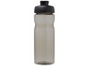 H2O Active® Base Tritan™ 650 ml Sportflasche mit Klappdeckel, kohle, schwarz bedrucken, Art.-Nr. 21043600