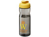 H2O Active® Base Tritan™ 650 ml Sportflasche mit Klappdeckel, kohle, gelb bedrucken, Art.-Nr. 21043604