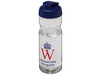 H2O Active® Base Tritan™ 650 ml Sportflasche mit Klappdeckel, transparent klar, blau bedrucken, Art.-Nr. 21043611
