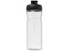 H2O Active® Base Tritan™ 650 ml Sportflasche mit Klappdeckel, transparent klar, schwarz bedrucken, Art.-Nr. 21043613