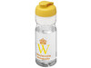 H2O Active® Base Tritan™ 650 ml Sportflasche mit Klappdeckel, transparent klar, gelb bedrucken, Art.-Nr. 21043614