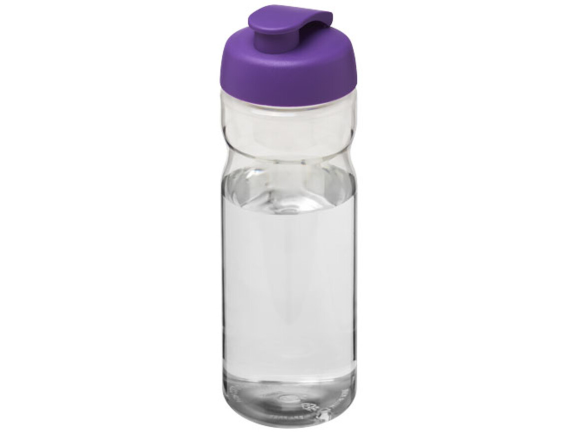H2O Active® Base Tritan™ 650 ml Sportflasche mit Klappdeckel, transparent klar, lila bedrucken, Art.-Nr. 21043616