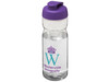 H2O Active® Base Tritan™ 650 ml Sportflasche mit Klappdeckel, transparent klar, lila bedrucken, Art.-Nr. 21043616