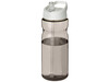 H2O Active® Base Tritan™ 650 ml Sportflasche mit Ausgussdeckel, kohle, weiss bedrucken, Art.-Nr. 21043700