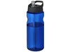 H2O Active® Base Tritan™ 650 ml Sportflasche mit Ausgussdeckel, blau, schwarz bedrucken, Art.-Nr. 21043705