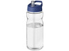H2O Active® Base Tritan™ 650 ml Sportflasche mit Ausgussdeckel, transparent klar, blau bedrucken, Art.-Nr. 21043709