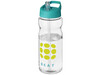 H2O Active® Base Tritan™ 650 ml Sportflasche mit Ausgussdeckel, transparent klar, aquablau bedrucken, Art.-Nr. 21043713