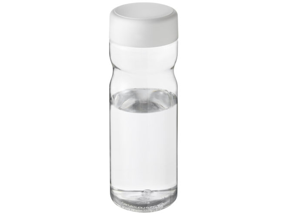 H2O Active® Base Tritan™ 650-ml-Sportflasche mit Drehdeckel, transparent klar, weiss bedrucken, Art.-Nr. 21043808