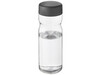 H2O Active® Base Tritan™ 650-ml-Sportflasche mit Drehdeckel, transparent klar, grau bedrucken, Art.-Nr. 21043811