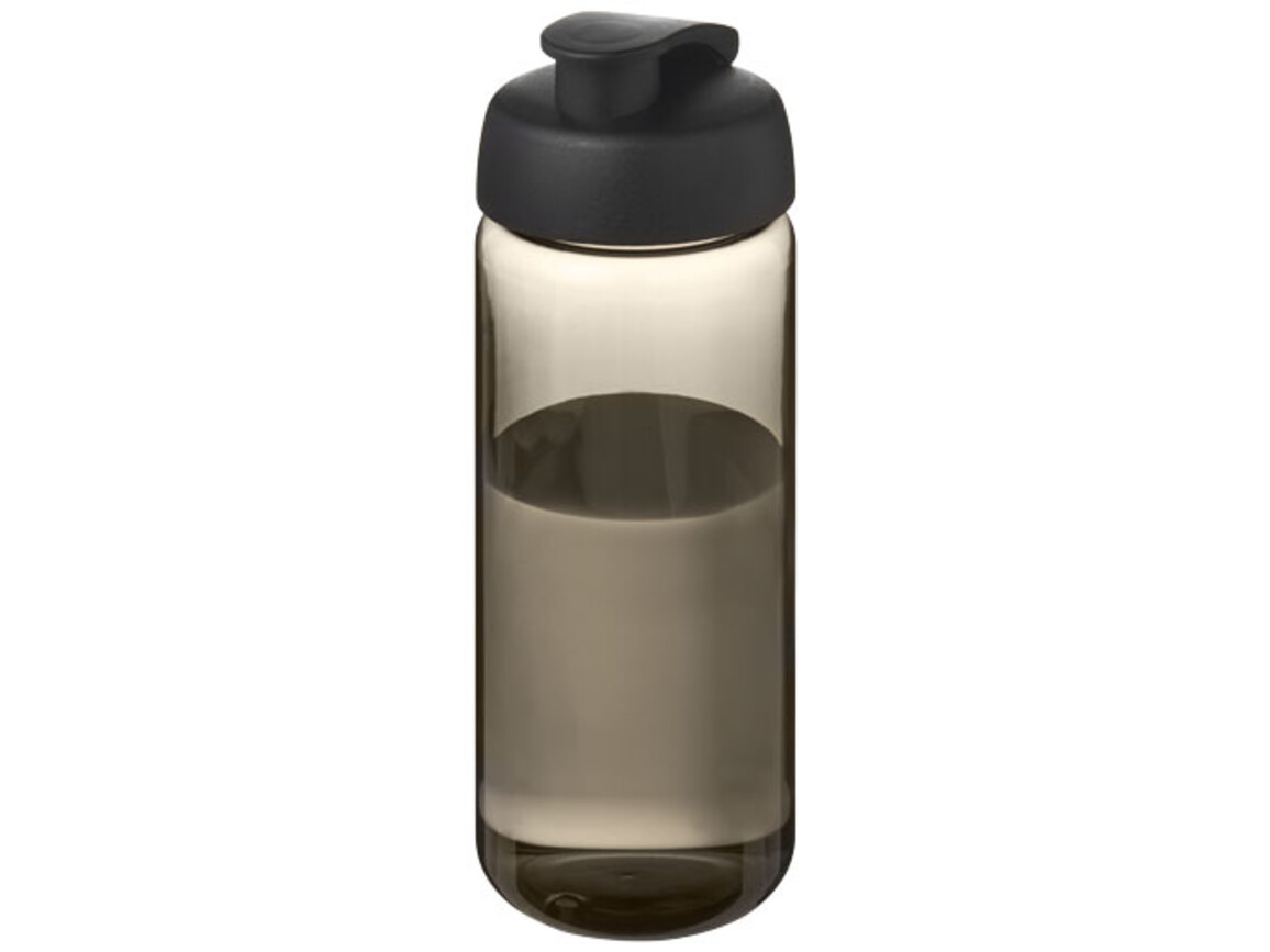 H2O Active® Octave Tritan™ 600-ml-Sportflasche mit Klappdeckel, kohle, schwarz bedrucken, Art.-Nr. 21044500