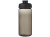 H2O Active® Octave Tritan™ 600-ml-Sportflasche mit Klappdeckel, kohle, schwarz bedrucken, Art.-Nr. 21044500