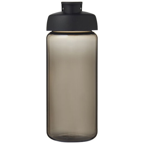 H2O Active® Octave Tritan™ 600-ml-Sportflasche mit Klappdeckel, kohle, schwarz bedrucken, Art.-Nr. 21044500
