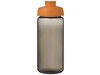 H2O Active® Octave Tritan™ 600-ml-Sportflasche mit Klappdeckel, kohle, orange bedrucken, Art.-Nr. 21044501