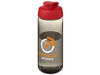 H2O Active® Octave Tritan™ 600-ml-Sportflasche mit Klappdeckel, kohle, rot bedrucken, Art.-Nr. 21044502