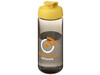 H2O Active® Octave Tritan™ 600-ml-Sportflasche mit Klappdeckel, kohle, gelb bedrucken, Art.-Nr. 21044504
