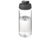 H2O Active® Octave Tritan™ 600-ml-Sportflasche mit Klappdeckel, transparent klar, grau bedrucken, Art.-Nr. 21044517