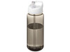 H2O Active® Octave Tritan™ 600 ml Sportflasche mit Ausgussdeckel, kohle, weiss bedrucken, Art.-Nr. 21044600
